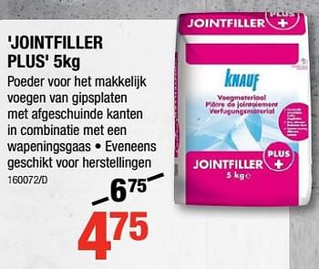 Promoties Jointfiller plus - Knauf - Geldig van 06/09/2018 tot 23/09/2018 bij HandyHome