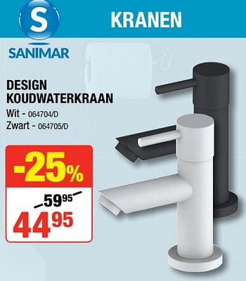 Promoties Kranen design koudwaterkraan wit - Sanimar - Geldig van 06/09/2018 tot 23/09/2018 bij HandyHome