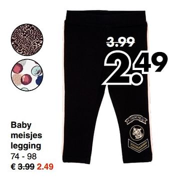Promoties Baby meisjes legging - Huismerk - Wibra - Geldig van 10/09/2018 tot 22/09/2018 bij Wibra