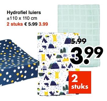 Promoties Hydrofiel luiers - Huismerk - Wibra - Geldig van 10/09/2018 tot 22/09/2018 bij Wibra