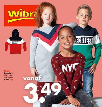 Promoties Meisje sweatjurk - Huismerk - Wibra - Geldig van 10/09/2018 tot 22/09/2018 bij Wibra