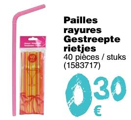 Promoties Pailles rayures gestreepte rietjes - Huismerk - Cora - Geldig van 11/09/2018 tot 24/09/2018 bij Cora