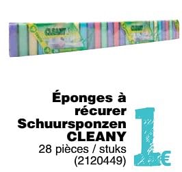 Promoties Eponge à récurer - schuurspons cleany - Cleany - Geldig van 11/09/2018 tot 24/09/2018 bij Cora