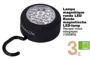 Promoties Lampe magnétique ronde led ronde magnetische led-lamp - Chacon - Geldig van 11/09/2018 tot 24/09/2018 bij Cora