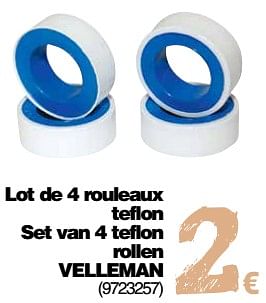 Promoties Lot de 4 rouleaux teflon set van 4 teflon rollen velleman - Velleman - Geldig van 11/09/2018 tot 24/09/2018 bij Cora