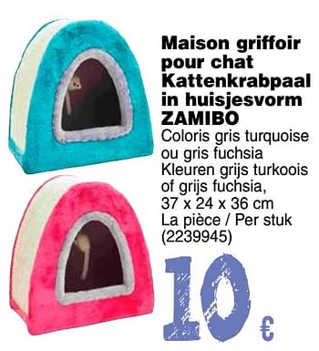 Promotions Maison griffoir pour chat kattenkrabpaal in huisjesvorm - Zamibo - Valide de 11/09/2018 à 24/09/2018 chez Cora