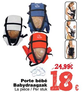 Promoties Porte bébé babydraagzak - King Bear - Geldig van 11/09/2018 tot 24/09/2018 bij Cora
