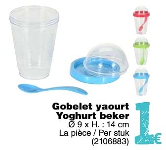 Promotions Gobelet yaourt yoghurt beker - Produit maison - Cora - Valide de 11/09/2018 à 24/09/2018 chez Cora