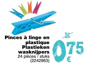 Promotions Pinces à linge en plastique plastieken wasknijpers - Produit maison - Cora - Valide de 11/09/2018 à 24/09/2018 chez Cora