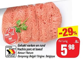 Promotions Gehakt varken en rund hachis porc et boeuf - Produit maison - Match - Valide de 11/09/2018 à 18/09/2018 chez Match