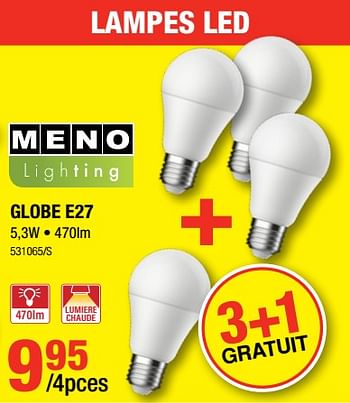 Promoties Lampes led globe e27 - Meno - Geldig van 06/09/2018 tot 23/09/2018 bij HandyHome
