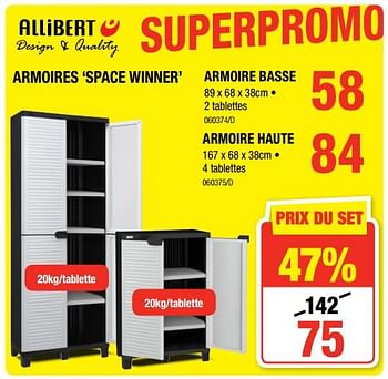Promotions Armoires `space winner` armoire basse - Allibert - Valide de 06/09/2018 à 23/09/2018 chez HandyHome
