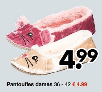 Promotions Pantoufles dames - Produit maison - Wibra - Valide de 10/09/2018 à 22/09/2018 chez Wibra