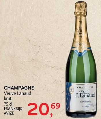 Promoties Champagne veuve lanaud - Champagne - Geldig van 12/09/2018 tot 25/09/2018 bij Alvo