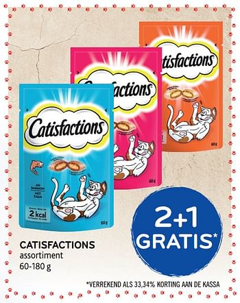 Promoties Catisfactions assortiment 2+1 gratis - Catisfactions - Geldig van 12/09/2018 tot 25/09/2018 bij Alvo