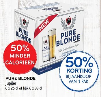 Promoties Pure blonde 50% korting bij aankoop van 1 pak - Jupiler - Geldig van 12/09/2018 tot 25/09/2018 bij Alvo