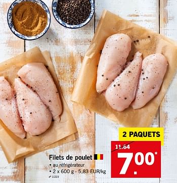 Promoties Filets de poulet - Huismerk - Lidl - Geldig van 17/09/2018 tot 22/09/2018 bij Lidl