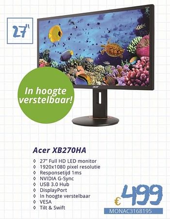 Promotions Acer xb270ha - Acer - Valide de 01/09/2018 à 30/09/2018 chez Compudeals