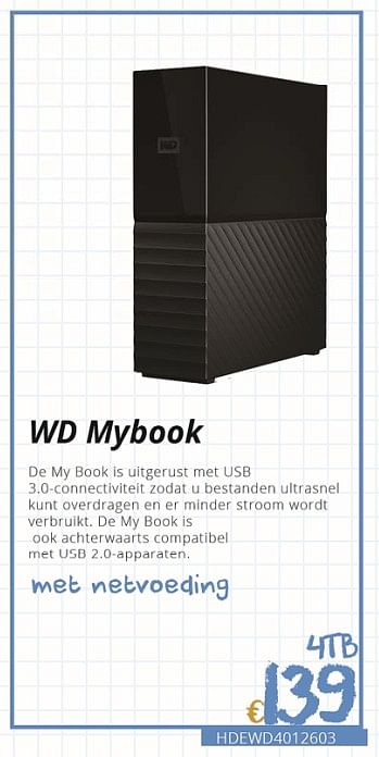 Promoties Wd mybook - Western Digital - Geldig van 01/09/2018 tot 30/09/2018 bij Compudeals