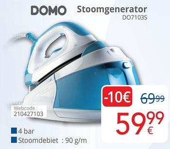 Promoties Domo stoomgenerator do7103s - Domo elektro - Geldig van 01/09/2018 tot 30/09/2018 bij Eldi