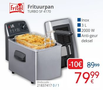 Promoties Fritel frituurpan turbo sf 4170 - Fritel - Geldig van 01/09/2018 tot 30/09/2018 bij Eldi