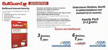 Promotions Bullguard internet security - Bullguard - Valide de 01/09/2018 à 30/09/2018 chez Compudeals