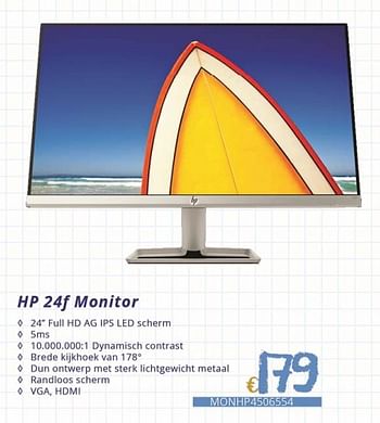 Promoties Hp 24f monitor - HP - Geldig van 01/09/2018 tot 30/09/2018 bij Compudeals