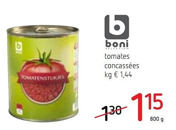 Promotions Tomates concassées - Boni - Valide de 13/09/2018 à 26/09/2018 chez Spar (Colruytgroup)