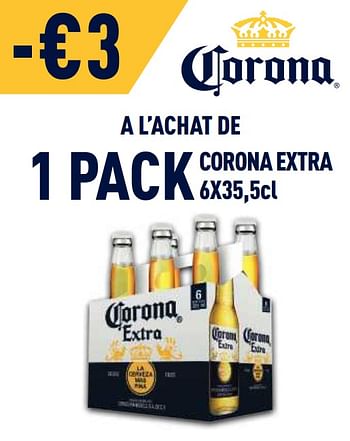 Promotions -€3 a l`achat de 1 packcorona extra - Corona - Valide de 12/09/2018 à 25/09/2018 chez Makro