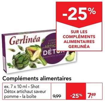 Promotions Compléments alimentaires - Gerlinéa - Valide de 12/09/2018 à 25/09/2018 chez Makro