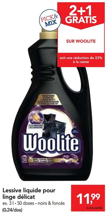 Promoties Lessive liquide pour linge délicat - Woolite - Geldig van 12/09/2018 tot 25/09/2018 bij Makro