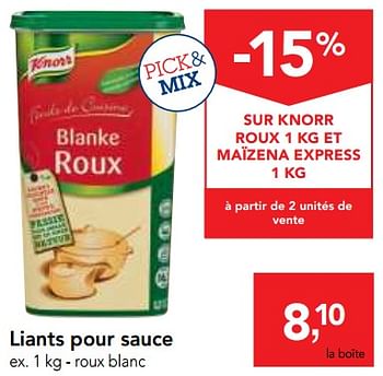 Promotions Liants pour sauce - Knorr - Valide de 12/09/2018 à 25/09/2018 chez Makro