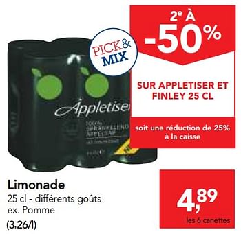 Promoties Limonade - Appletiser - Geldig van 12/09/2018 tot 25/09/2018 bij Makro