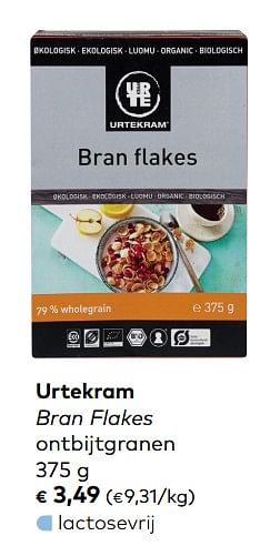 Promoties Urtekram bran flakes ontbijtgranen - Urtekram - Geldig van 05/09/2018 tot 02/10/2018 bij Bioplanet