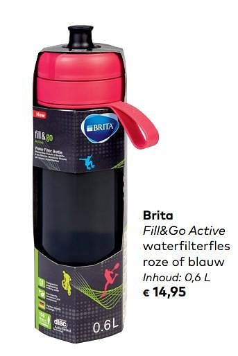 Promoties Brita fill+go active waterfilterfles roze of blauw - Brita - Geldig van 05/09/2018 tot 02/10/2018 bij Bioplanet