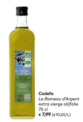 Promoties Codefa le rameau d`argent extra vierge olijfolie - Codefa - Geldig van 05/09/2018 tot 02/10/2018 bij Bioplanet