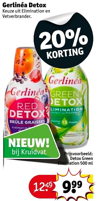 Promoties Detox green elimination - Gerlinéa - Geldig van 11/09/2018 tot 23/09/2018 bij Kruidvat