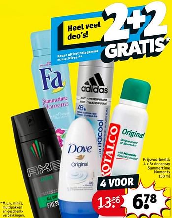Promoties Fa deospray summertime moments - Fa - Geldig van 11/09/2018 tot 23/09/2018 bij Kruidvat