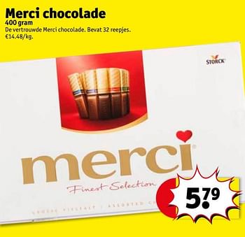 Promoties Merci chocolade - MERCI - Geldig van 11/09/2018 tot 23/09/2018 bij Kruidvat