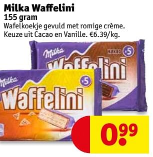 Promoties Milka waffelini - Milka - Geldig van 11/09/2018 tot 23/09/2018 bij Kruidvat