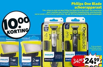 Promoties One blade scheerapparaat zwart - Philips - Geldig van 11/09/2018 tot 23/09/2018 bij Kruidvat