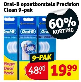 Promotions Oral-b opzetborstels precision clean - Oral-B - Valide de 11/09/2018 à 23/09/2018 chez Kruidvat