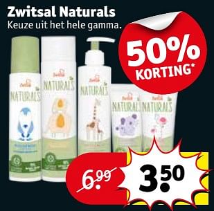Promoties Zwitsal naturals - Zwitsal - Geldig van 11/09/2018 tot 23/09/2018 bij Kruidvat