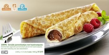 Promoties Gevulde pannenkoekjes met hazelnootpasta - Huismerk - Bofrost - Geldig van 01/09/2018 tot 26/02/2019 bij Bofrost