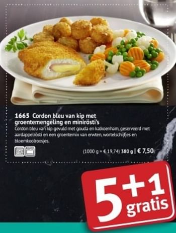 Promoties Cordon bleu van kip met groentemengeling en minirosti`s - Huismerk - Bofrost - Geldig van 01/09/2018 tot 26/02/2019 bij Bofrost