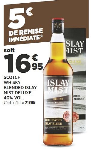 Promotions Scotch whisky blended islay mist deluxe - Islay Mist - Valide de 04/09/2018 à 18/09/2018 chez Géant Casino