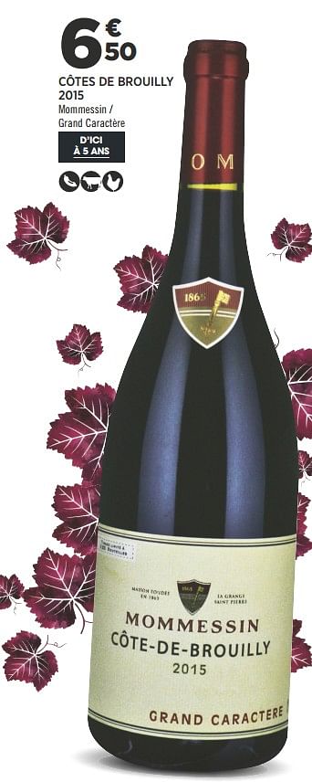 Promotions Côtes de brouilly 2015 mommessin / grand caractère - Vins rouges - Valide de 04/09/2018 à 18/09/2018 chez Géant Casino