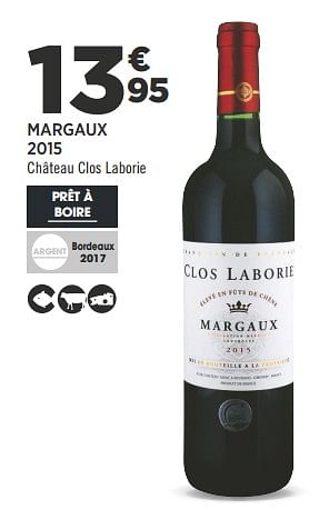 Promoties Margaux 2015 château clos laborie - Rode wijnen - Geldig van 04/09/2018 tot 18/09/2018 bij Géant Casino