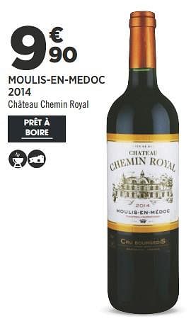 Promoties Moulis-en-medoc 2014 château chemin royal - Rode wijnen - Geldig van 04/09/2018 tot 18/09/2018 bij Géant Casino
