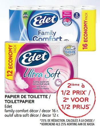 Promotions Papier de toilette - Edet - Valide de 12/09/2018 à 25/09/2018 chez Alvo